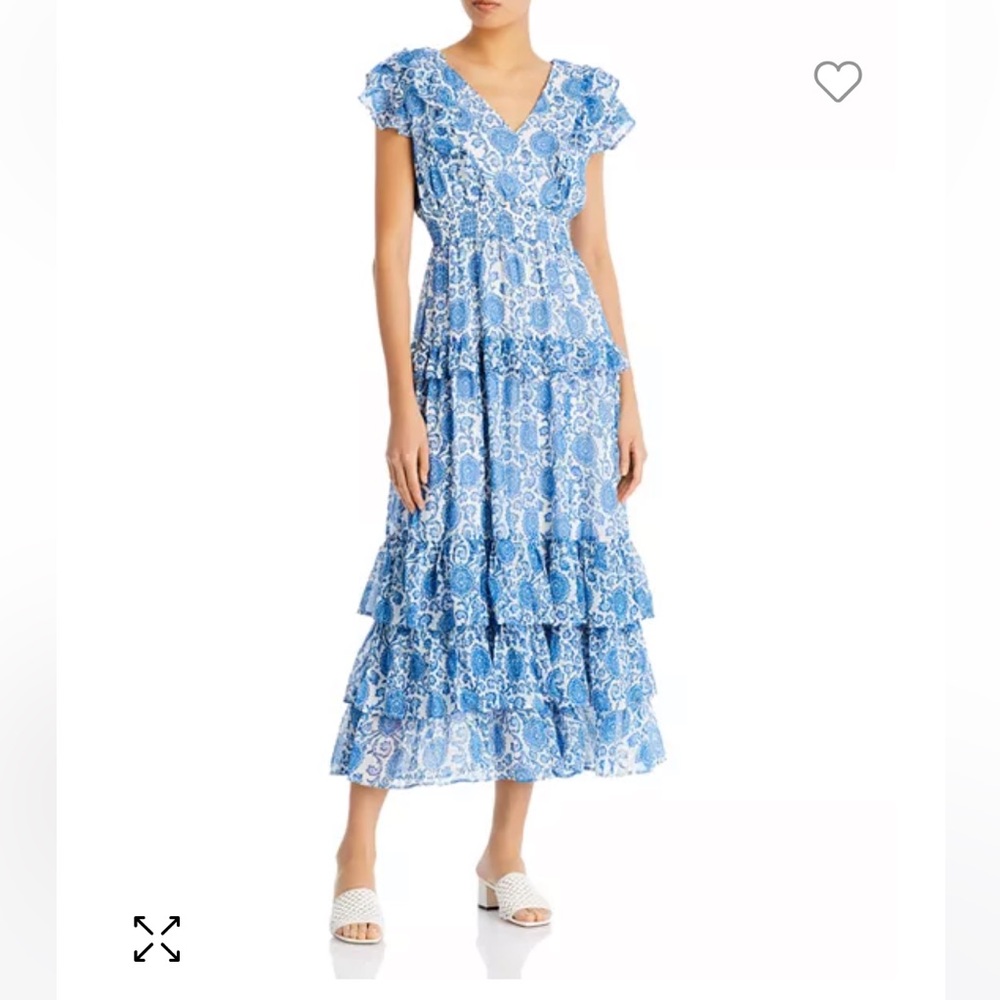 Aqua Ruffled Maxi Dress